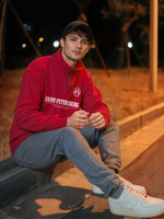 Толстовка мужская с зип-воротником "Saint Petersburg" красный