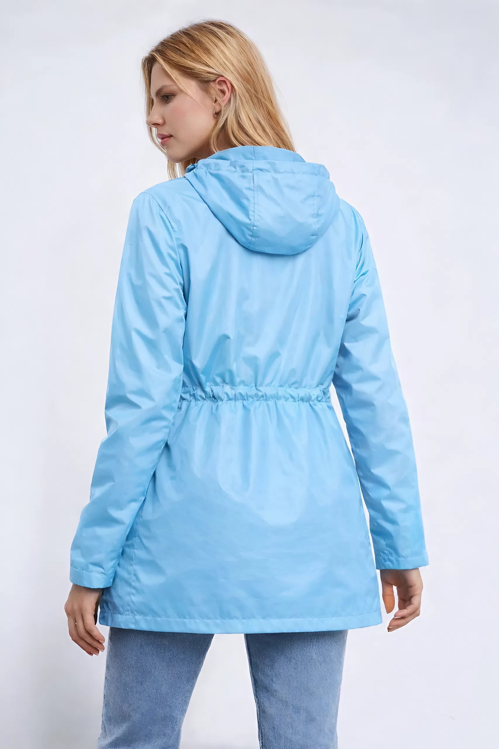 Плащ-ветровка женская "HN-12" голубой