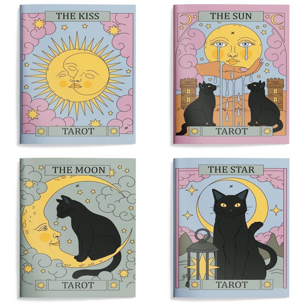 Записная книжка А6 32л. клет. "Tarot" мягк.облистер дизайн, soft touch, двойная обложка (LOREX)