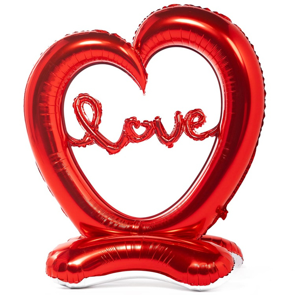 Шар Фольгированный Сердце с надписью LOVE (Красный)