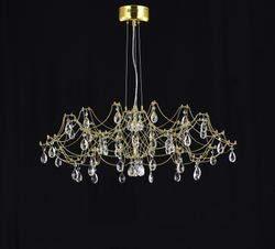 Подвесная люстра светодиодная с пультом и хрустальными подвесками Asfour MyFar Ersilia MR2662-60P-50AD