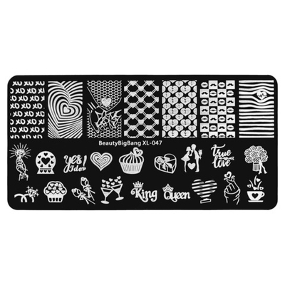 Пластина для стемпинга металлическая BeautyBigBang XL-047, 6*12см