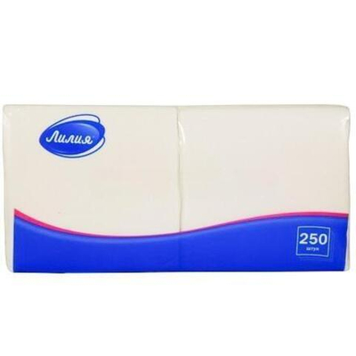 Салфетка 24х24 (1 сл.) 250 белая "Лилия" (1/21 шт.) 0951