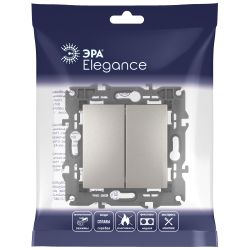 Выключатель ЭРА Elegance 14-1104-16 двойной, 10АХ-250В, титан