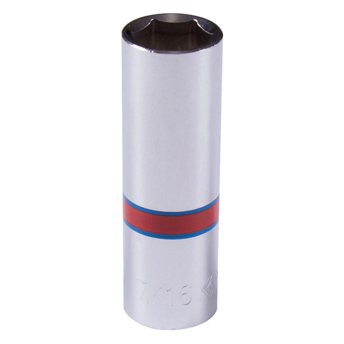 KING TONY (223514S) Головка торцевая глубокая шестигранная 1/4", дюймовая 7/16"