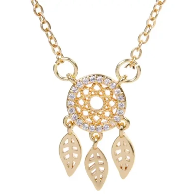 Подвеска из гиппоалергенного сплава со стразами «ЛОВЕЦ СНОВ», цвет серебро и золото, d-20см/1,8см