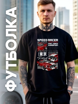 Футболка мужская y2k с принтом машиной