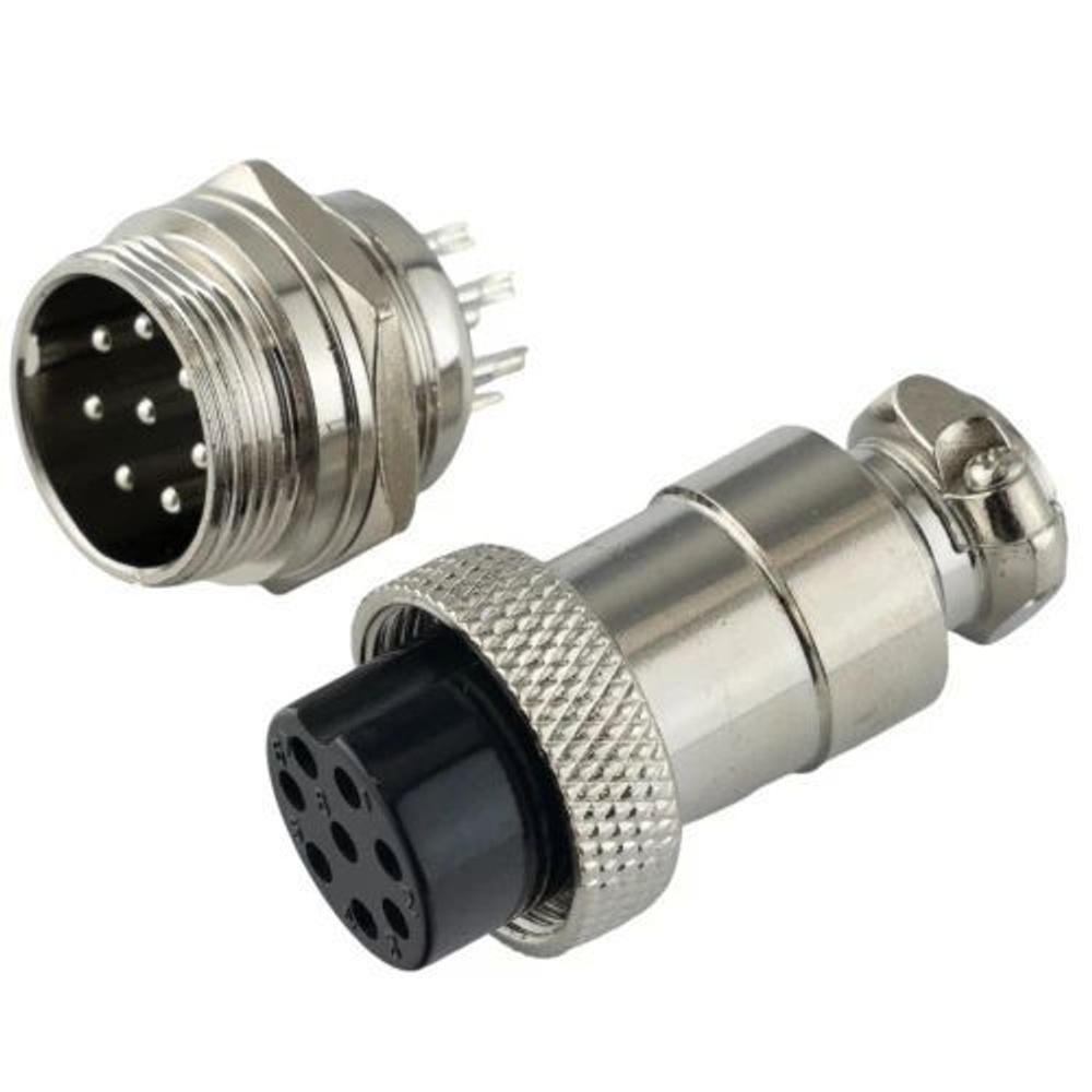 Авиационный разъем GX20 8Pin (штекер+гнездо)