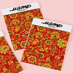 Ткань оксфорд 210 хохломская роспись