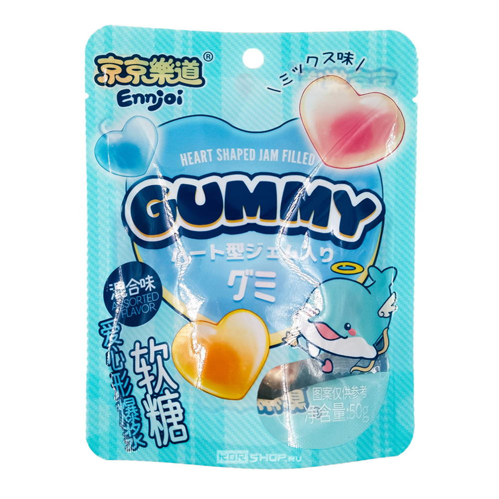 Конфета желейная в форме сердца Heart Shaped Gummy Jam Fillied Gummy, Guandong, 50 гр