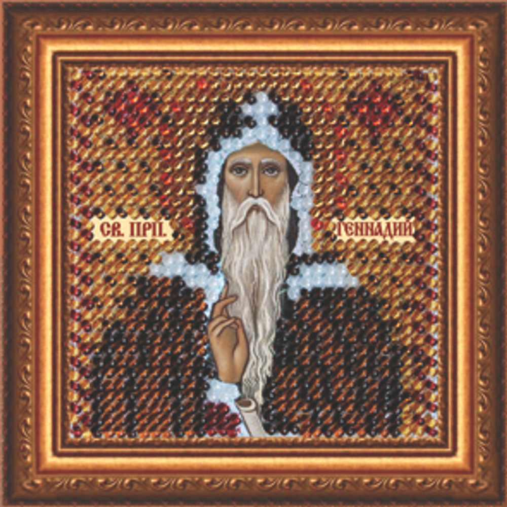 "Икона Св.Прп.Геннадий Костромской"-237ПМИ вышивка