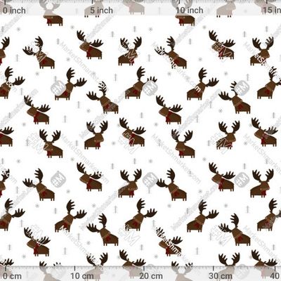 Милые лоси с елками и снежинками by barberry 405 DPI