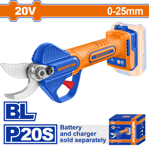 Секатор аккумуляторный 20В, 0-25 мм (12) WADFOW WJFP525