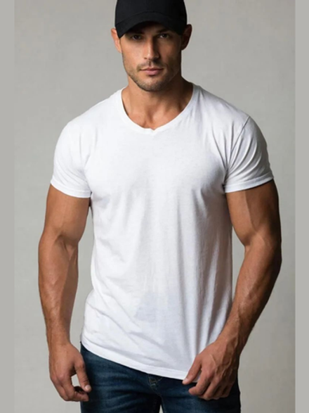 55016 Футболка мужская великан кулирка с лайкрой белый (64-7XL)