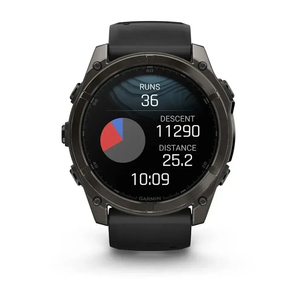 Смарт-часы Garmin fenix 8 AMOLED (51 мм) Sapphire карбоново-серый DLC черный/гравийно-серый
