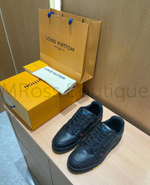 Черные кожаные кроссовки Louis Vuitton LV Trainer премиум класса