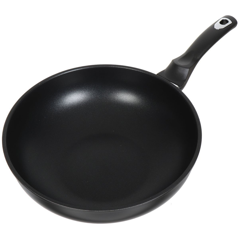 Сковорода-вок алюминий, 30 см, антиприг, Daniks, чер, WOK309-BLK