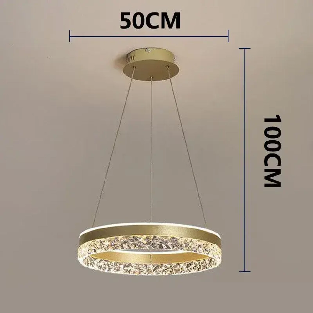 72 Вт золотая круглая из кованого железа светодиодная люстра подвесная потолочная с дистанционным управлением для спальни кухни гостиной