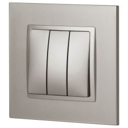 Выключатель ЭРА Elegance 14-1107-16 тройной, 10АХ-250В, титан
