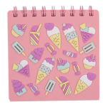 Блокнот "Icecream" 11,8*12,6 см 80л спираль силиконовая обложка, 4 дизайна