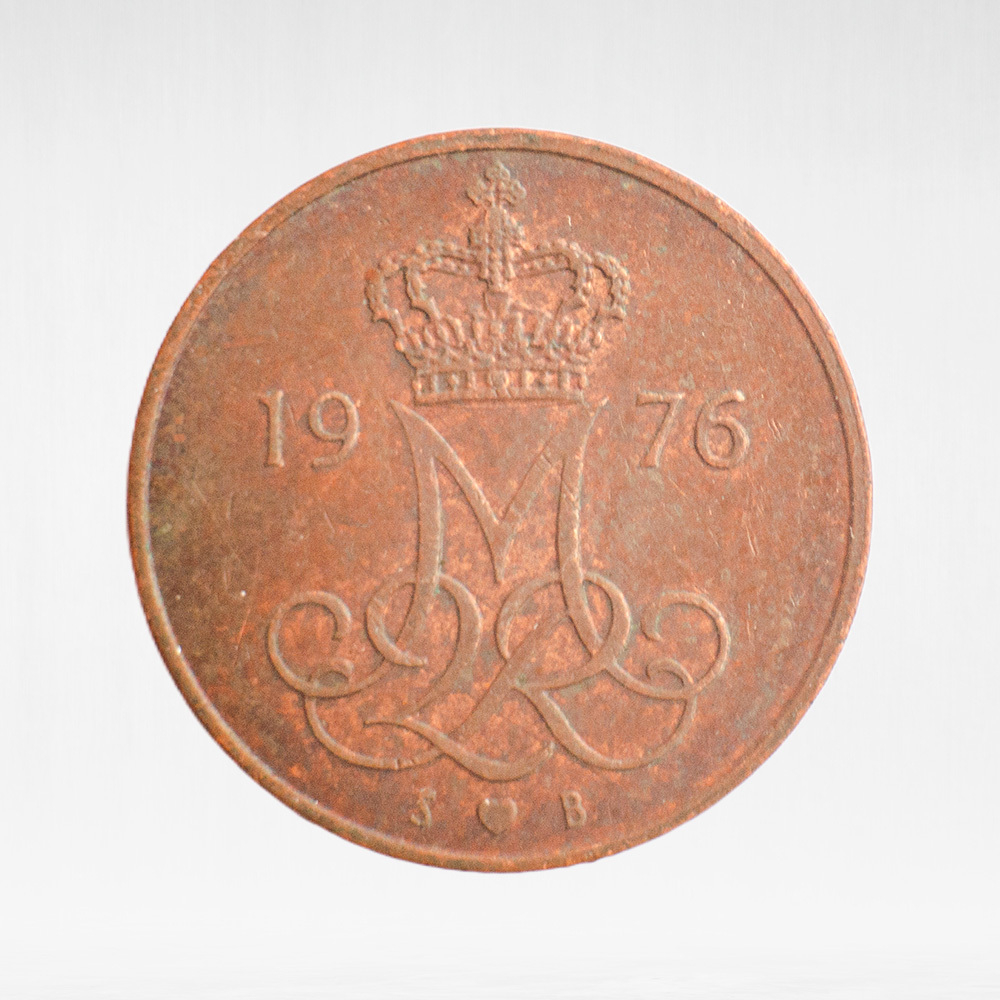 Denmark, 5 Øre - Margrethe II, 1976, VF