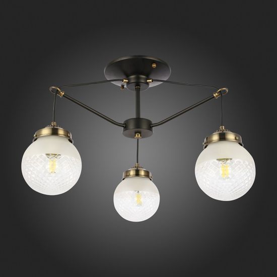 SLE110302-03 Светильник потолочный Черный, Бронза/Прозрачный, Белый E27 3*60W STRICCE