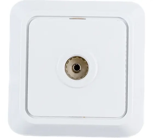 Розетка TV 1-местная UNIVersal Олимп тупиковая о/п 750 Ом ч/д 4-2400Мгц 1А 220В бежевый