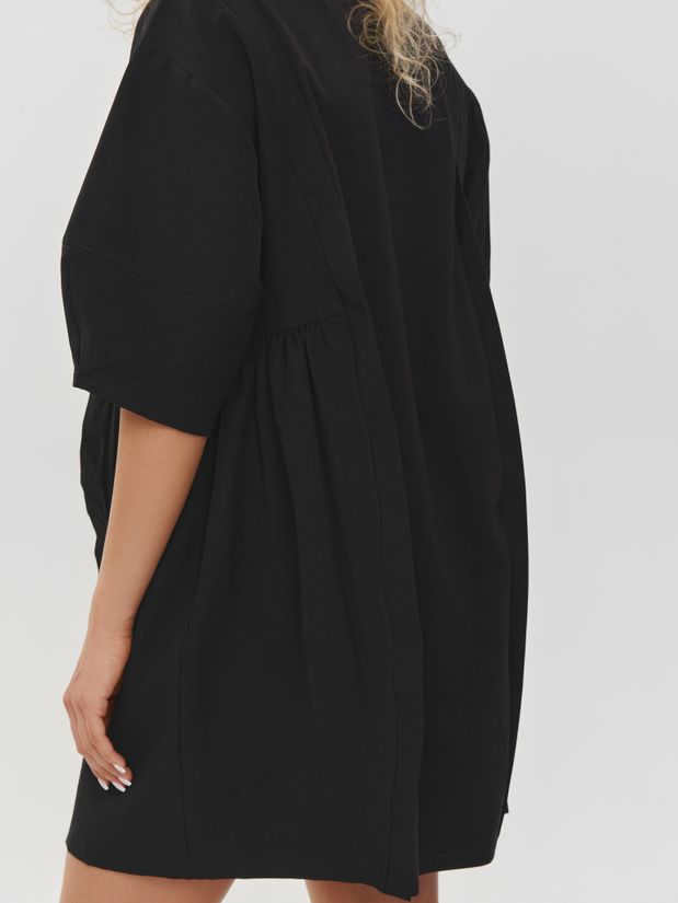 Платье футболка с принтом ПАРИЖ, черное