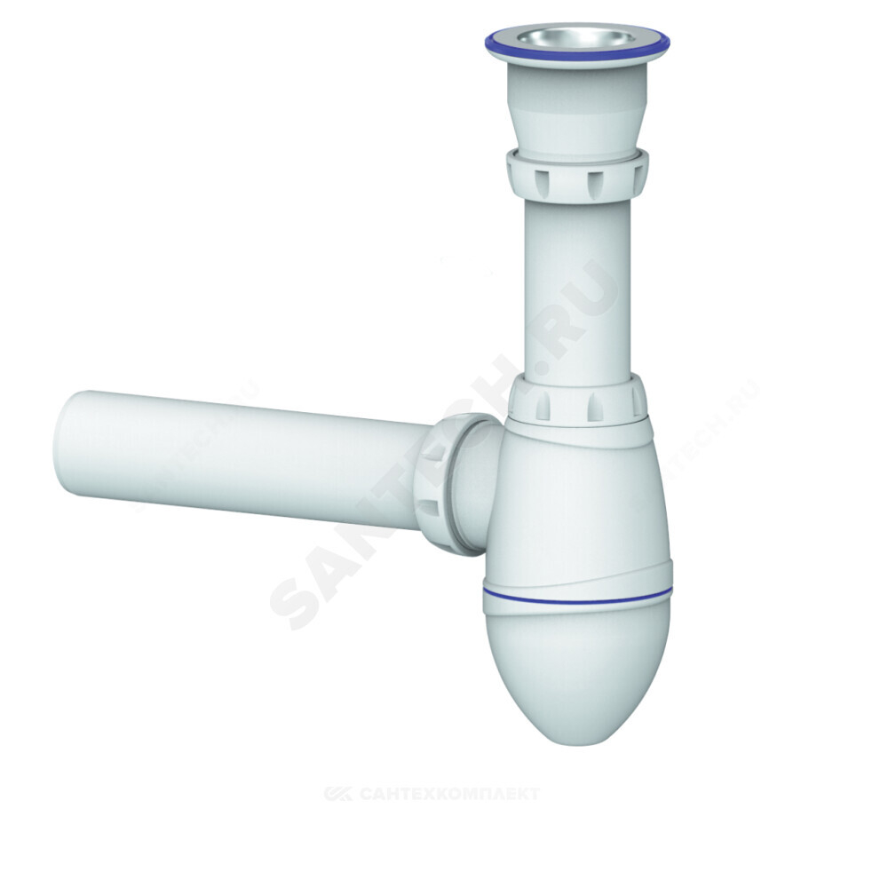 Сифон для умывальника бутылочный 1 1/2"x40 с прямой трубкой 40 с нержавеющей решёткой Unicorn А210