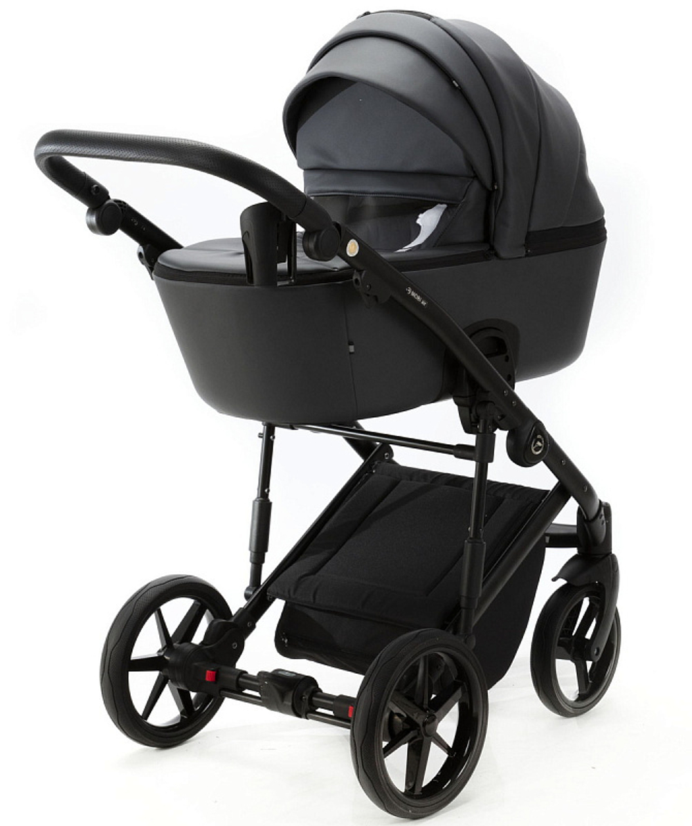 Детская коляска Adamex Mobi Deluxe 3 в 1 M-SA5 (ТЕМНО-СЕРАЯ КОЖА)
