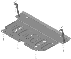 Защита картера двигателя, КПП. 2 мм, Сталь. для Toyota Yaris 2005-2009, Motodor.72505