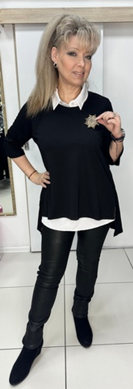 Двойка: белая рубашка + черная туника