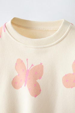 ZARA ХУДИ С ПРИНТОМ, ЭКРЮ