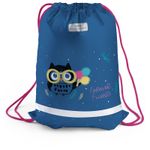 Мешок для обуви 1 отделение, Berlingo Funny owl 46х36см, сеточка, светоот.лента