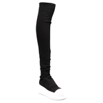 Rick Owens DRKSHDW Abstract Stockings Boot Black Milk Women"s