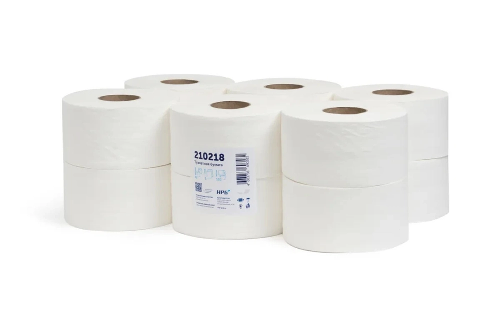 Туалетная бумага НРБ ТБ 2-120 2 слоя, 12 рулонов, 120 м, 960 листов, белая
