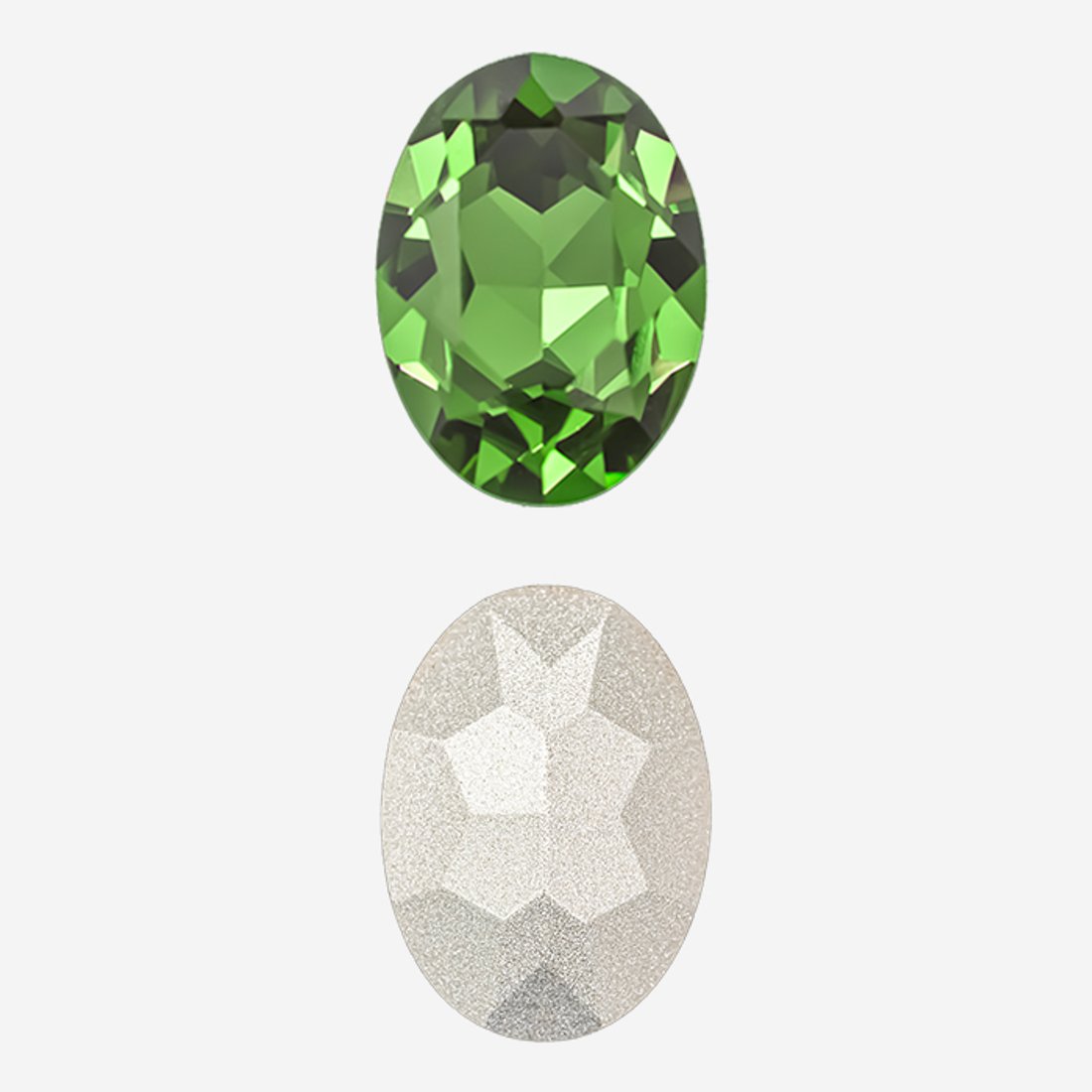 Кристалл Овал (Oval Fancy Stone), оттенок "Peridot", 18*13мм
