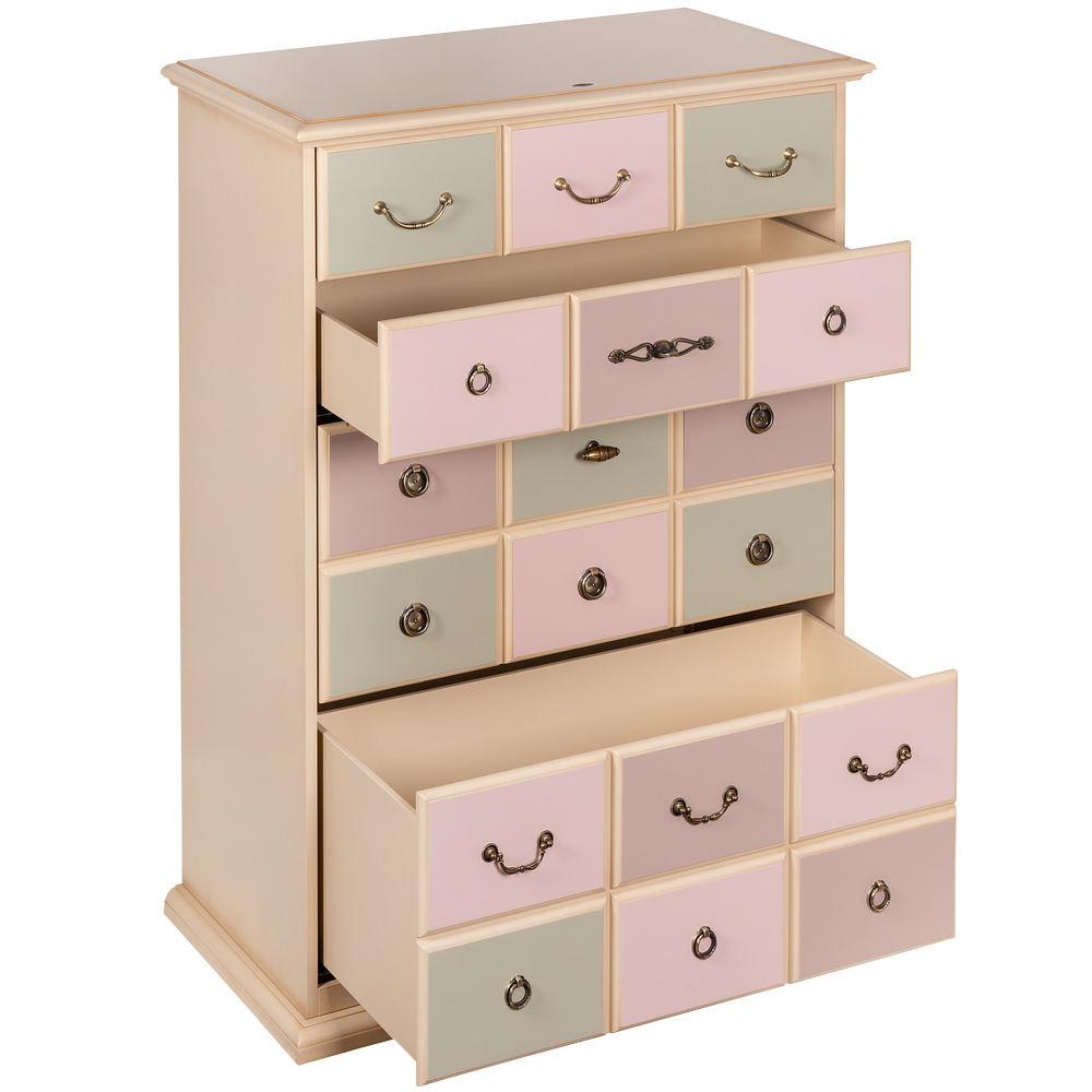 Комод "Пандора"- 4 с 4 ящиками Айвори Акварель