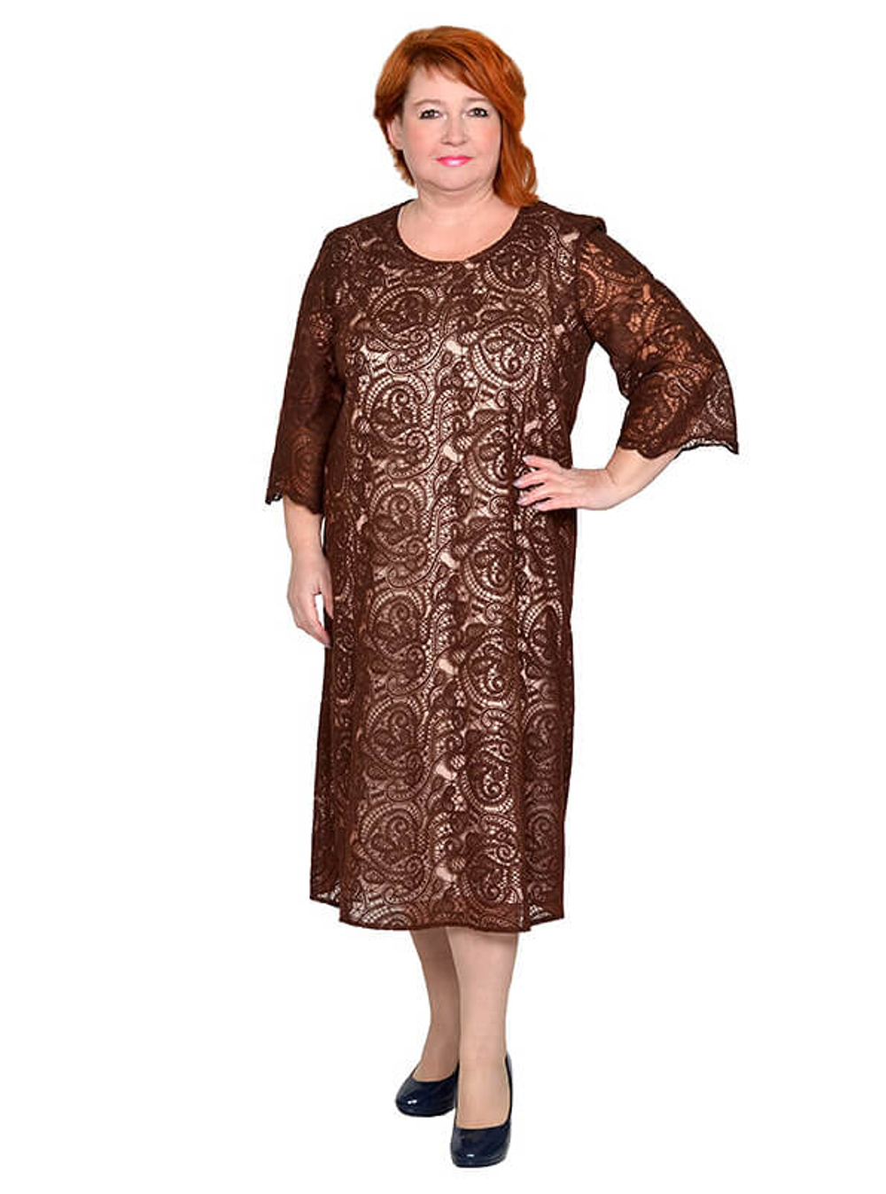 Платье-миди из кружева Брауни