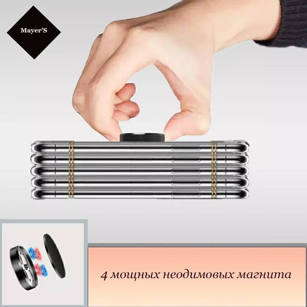 Держатель магнитный для телефона черный