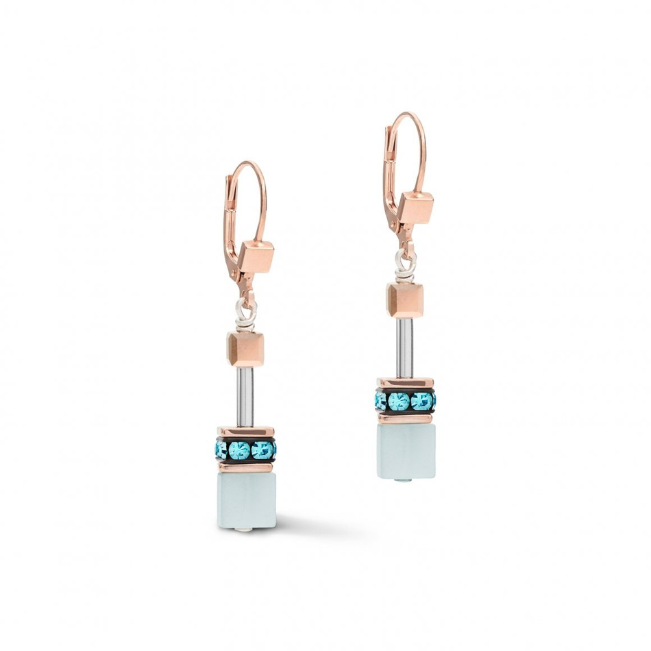 Серьги Coeur de Lion Aqua-Beige 4905/20-2010 цвет голубой, золотой