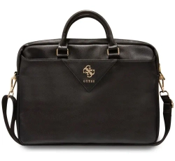 Сумка Guess 15"/16" PU Grained leather Bag 4G metal logo with Zipper, Black (GUCB15ZPGSTEGK)