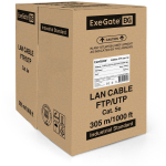 Кабель витая пара F/UTP 5e кат. 4 пары Exegate FUTP4-C5e-CU-S24-OUT-PE-BK-305