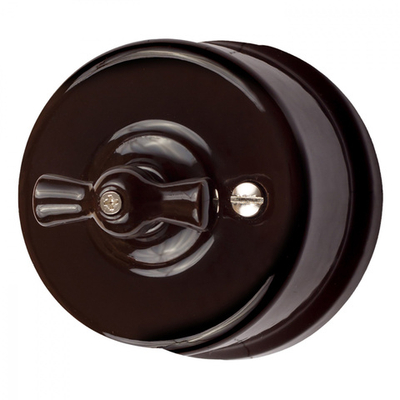 Выключатель 2-х клавишный, керамика, цвет коричневый B1-202-02