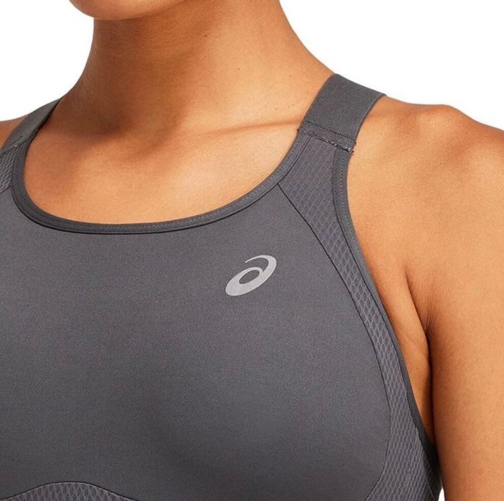 ASICS, HIGH SUPPORT BRA, DARK GREY, WOMEN, S
