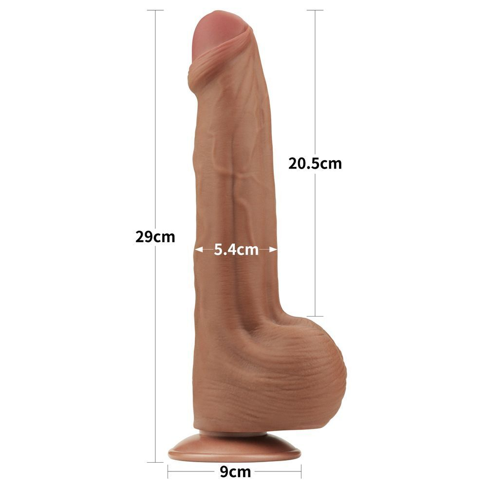 Коричневый фаллоимитатор 11.5 King Sized Sliding Skin Dual Layer Dong - 29 см. (Цвет: коричневый)