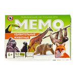 Игра настольная Мемо Удивительные животные, от 6 лет, 52 карточки, Русский стиль, 03467