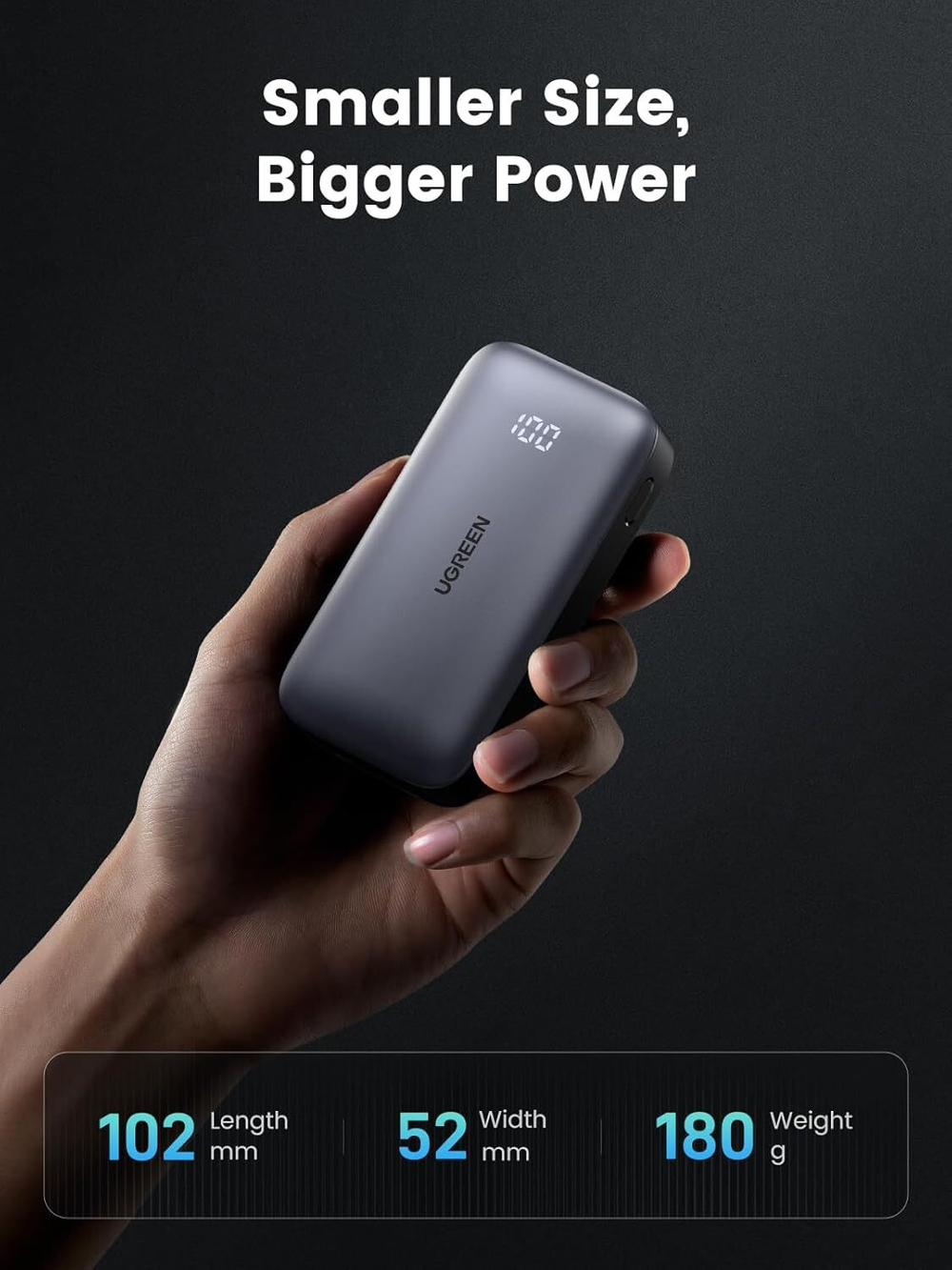 Мобильный аккумулятор Power Bank 10000mAh, 30W, UGREEN 25185
