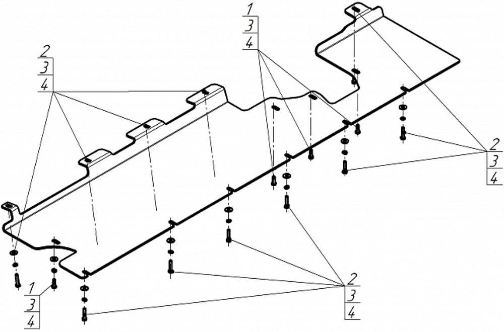 Защита топливных трубок, силовых проводов (сбоку АКБ). 4 мм, Алюминий для Li Auto L7 2024-н.в., Motodor.349908