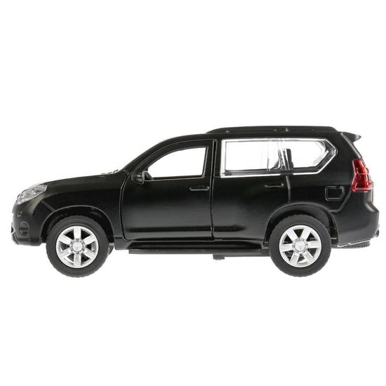 Машина металл TOYOTA PRADO матовая 12 см, двери, багаж, инерц, черный, кор. Технопарк